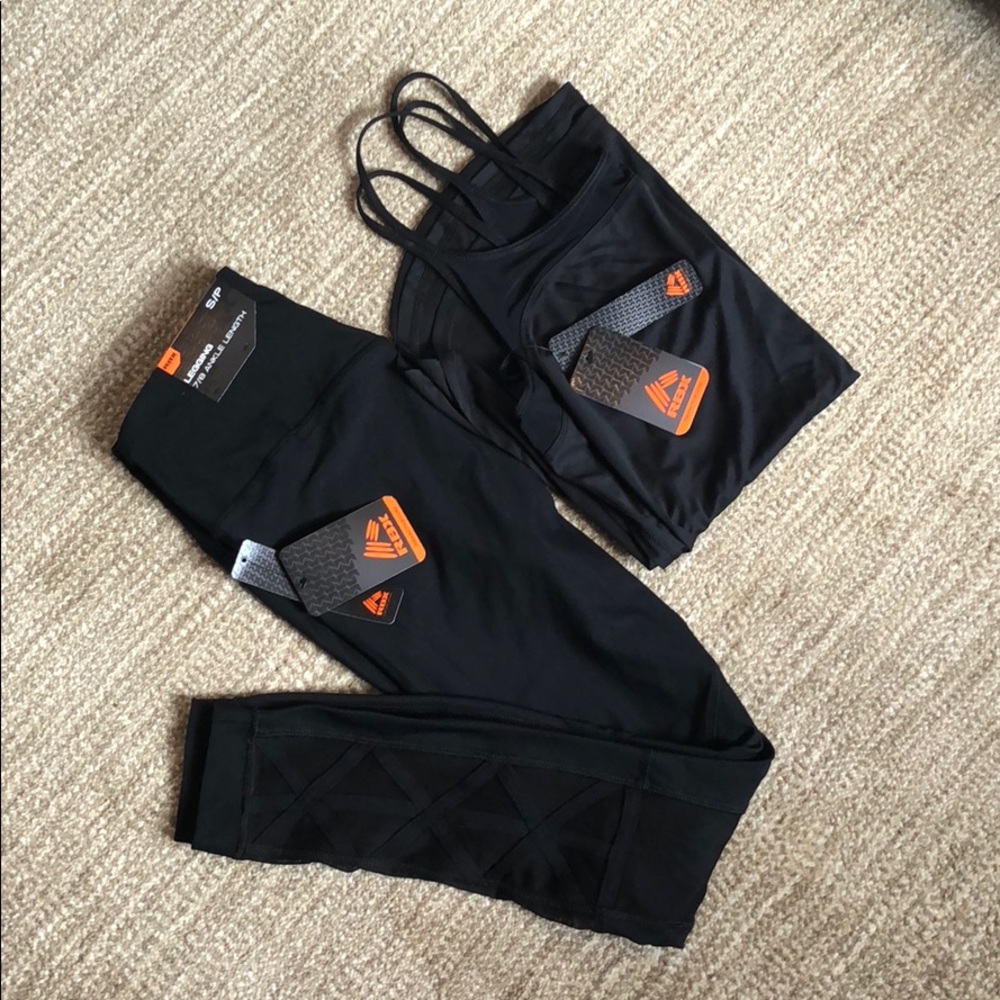 Black Athleisure Set - Mesh Leggings + Tank - NWT!